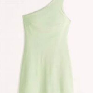 Abercrombie & Fitch Light Green One-Shoulder Dress